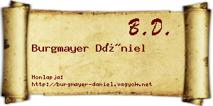 Burgmayer Dániel névjegykártya